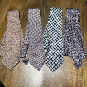 Christian Dior Silk Tie Lot 4 Ties Luxury Monsieur Cravates